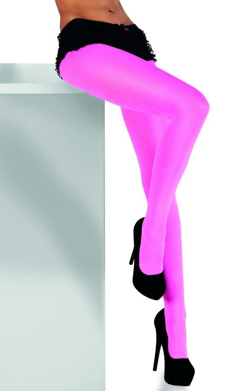 dronken achterzijde verloving Panty Opaque Neon Roze